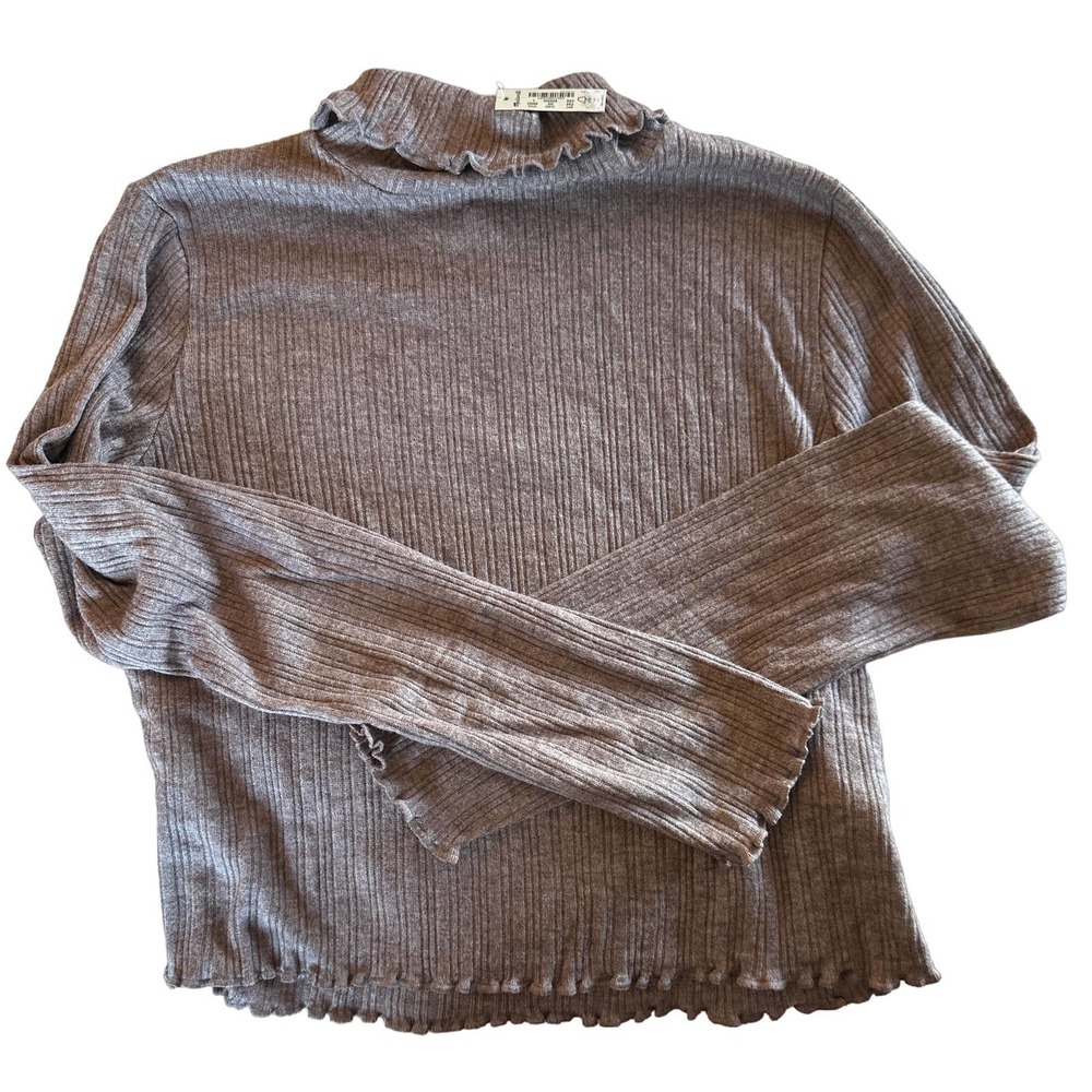 NWT - Madewell, Lilac Cropped Long-Sleeve Turtleneck Sz. L